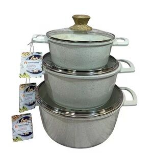 White Speckled Cookware Set